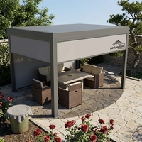 Pergola extérieure moderne en aluminium Airfun, toit rétractable motorisé à lames orientables, auvent LED bioclimatique, écologique, résistant au vent