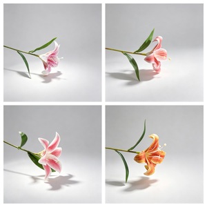 Fleur décorative artificielle en PVC, branche unique de lys, pour la maison, les mariages et les accessoires de photographie - Product Image 4