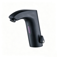 Robinet de lavabo automatique sans contact à capteur infrarouge, mitigeur intelligent chaud/froid en laiton massif PVD noir mat
