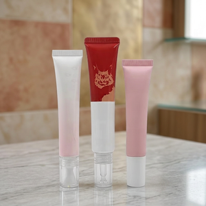 Contenant cosmétique de luxe, tube en plastique PE rose souple pour soins de la peau, 10 ml, 15 ml, 25 ml, 30 ml, 35 ml, applicateur compte-gouttes pour crème pour les yeux, tube pour sérum - Product Image 2