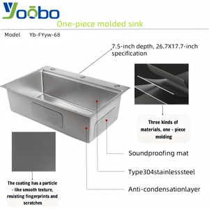 <span class=keywords><strong>Lavello</strong></span> da <span class=keywords><strong>Cucina</strong></span> Monoblocco in Acciaio Inox 304 con Motivo a Grani di Riso, Vasca Singola Senza Giunture - Product Image 3