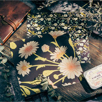 Lot de 12 carnets carrés de 15 cm Judy faits à la main, papier de fond floral vintage rétro pur et original pour journalisation, simple face