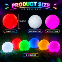 Balles de golf LED avec logo personnalisé, 6 couleurs, balles de golf lumineuses activées par l'impact, balles de pratique clignotantes pour les événements de golf nocturnes