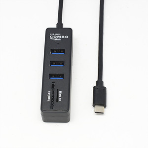 Hub Combo Tipo C USB 3.0 con Lector de Tarjetas SD y Micro SD, Divisor de Tres Puertos - Product Image 1