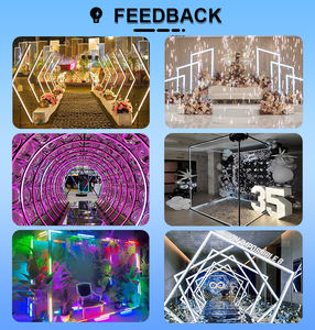 LEDA Nuevo Diseño Personalizado de Arco de Metal con Luz Blanca de Forma Irregular para Fondo de Escenario en Bodas y Fiestas - Product Image 6