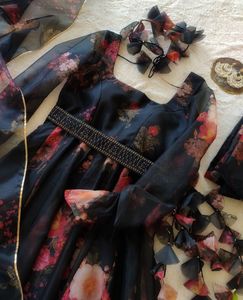 Organza Material With <b>Fancy</b> Less Work Dupatta Size 2.30 Meter With Digital Print at Wholesale Price From Indian Manufacturer - Product Image 3