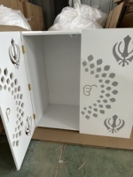 Grand meuble indien en bois Puja blanc maison Pooja et temple hindou utiliser armoire temple en bois fait à la main