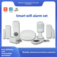 Système d'alarme intelligent WiFi+Zigbee Kit de sécurité domestique avec sirène 120dB, capteurs de porte/fenêtre et de mouvement, compatible Alexa/Google Home
