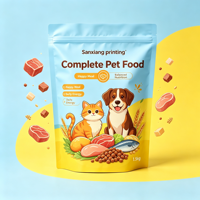 Sachet Doypack en aluminium BOPP imprimé numériquement avec logo personnalisé, refermable et réutilisable, idéal pour l'emballage d'aliments pour animaux de compagnie (chiens et chats)