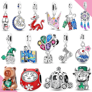 Abalorios Originales de Plata 925, <span class=keywords><strong>Atrapasueños</strong></span> Estrellado, Cultura Japonesa, Compatibles con Pulseras DIY, Joyería para Mujer - Product Image 1