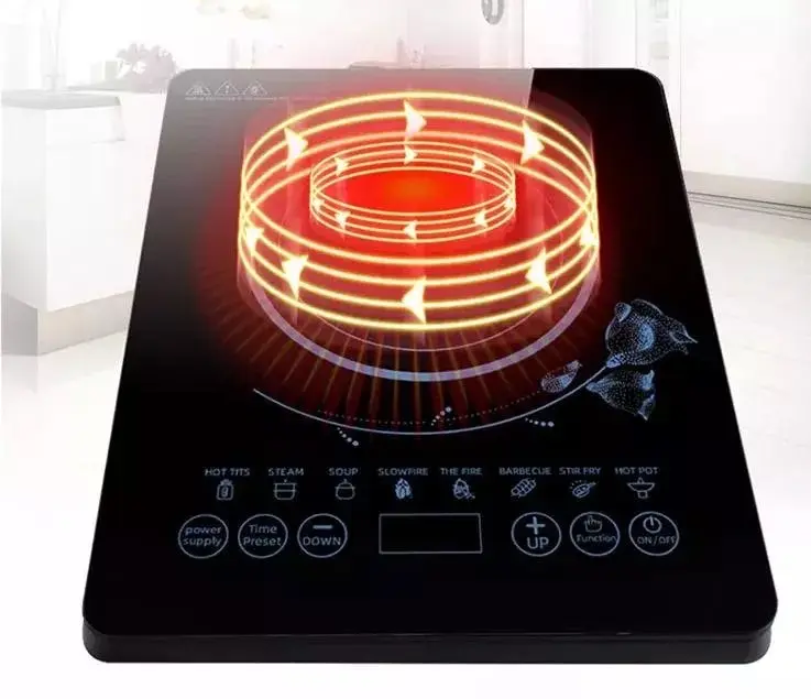 Plaque de cuisson intelligente à Induction pour enfant, 2000W, plaque de cuisson en céramique et verre noir