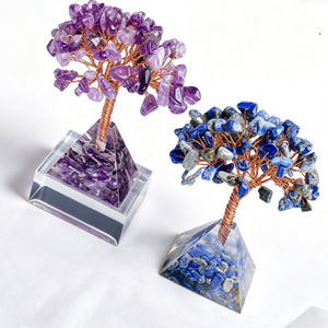 Decoraciones de Árbol de Cristal Natural Exclusivas Transfronterizas, Base de Pirámide de Resina, Fragmentos de Cristal, Árbol del Dinero para el Hogar y la Oficina - Product Image 6