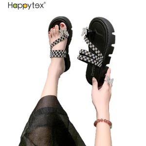 Fata spessa suola di strass farfalla infradito capispalla <span class=keywords><strong>Clip</strong></span> Versatile su sandali ciabatte per donna estate all'aperto - Product Image 5