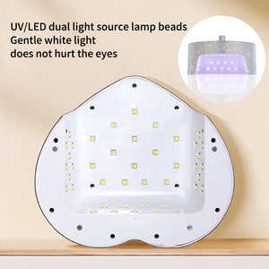 Lampe à ongles UV LED en forme de cœur 86W, 9600mAh, rechargeable sans fil, sèche-ongles avec strass - Product Image 6