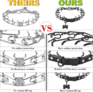 <span class=keywords><strong>Collar</strong></span> de Eslabones para Perro con Hebilla de Liberación Rápida, Eslabones de Acero Inoxidable para <span class=keywords><strong>Collar</strong></span> de Adiestramiento Canino, con Puntas de Goma y Etiquetas de Identificación Personalizadas - Product Image 3