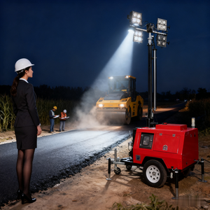 Torre de luz LED telescópica portátil con soporte de trípode, luz de trabajo ajustable en altura para obra de construcción, Camping - Product Image 2