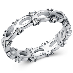 Anello Ovale Trendy da Donna con Intaglio Traforato, Fascia Statement per Outfit Quotidiani e da Festa, Accessorio Gioiello - Product Image 1