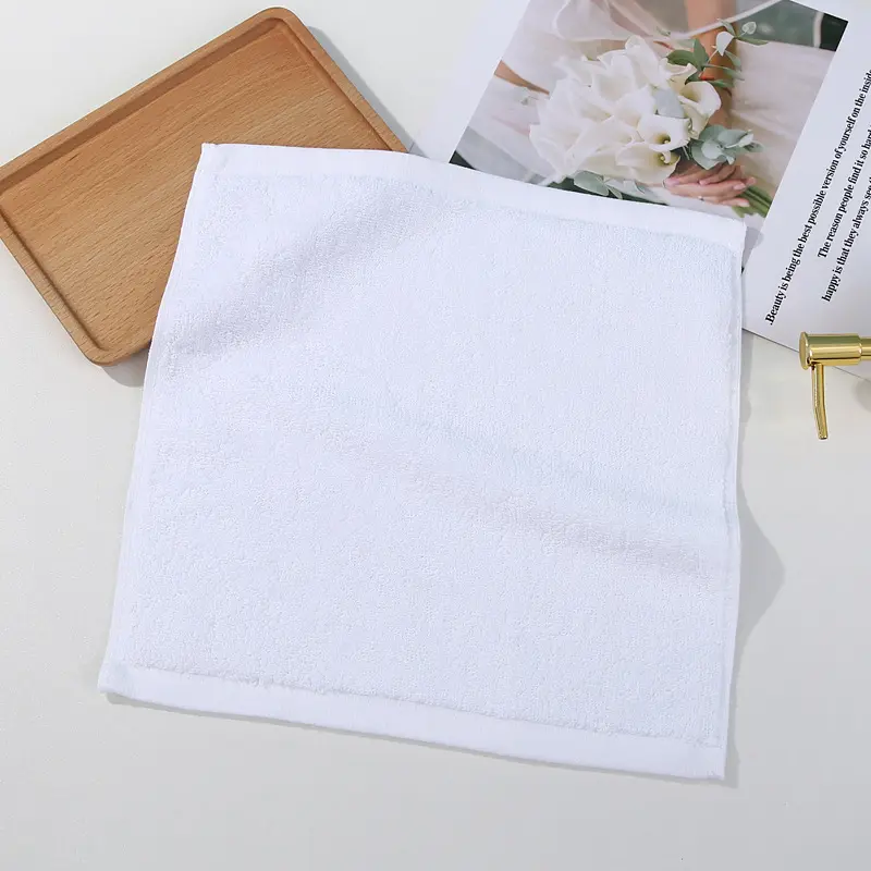 Toalla de tela de algodón para baño, toalla pequeña blanca de 25x25, para Hotel