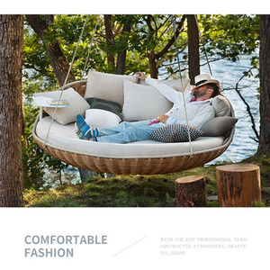 <span class=keywords><strong>Lit</strong></span> balançoire de jardin d'extérieur <span class=keywords><strong>en</strong></span> <span class=keywords><strong>osier</strong></span> et rotin, balançoire pour Patio - Product Image 4