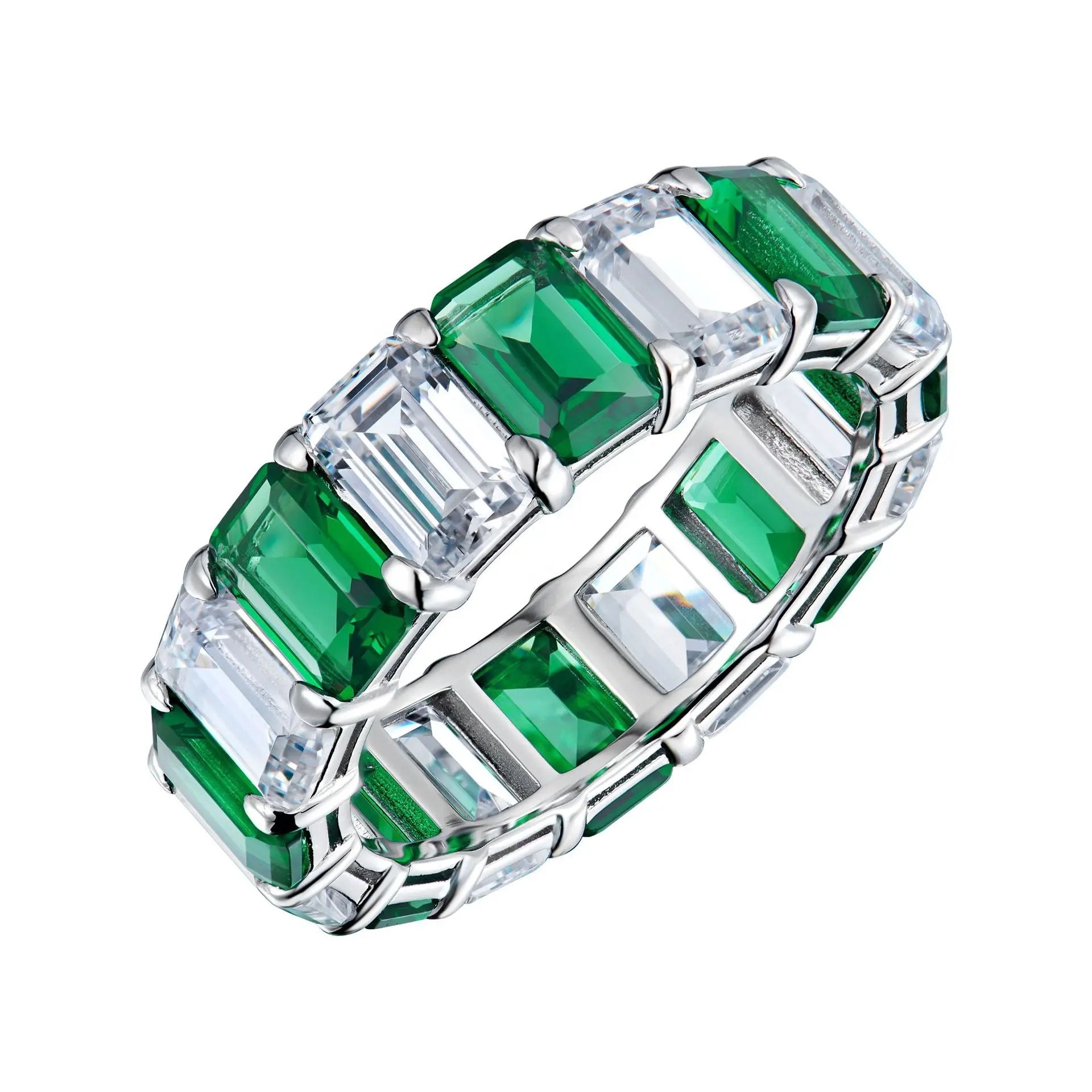 Zeldzame Groene Zirkoon Vrouwelijke Zilveren Ring Groothandel Sieraden Israël
