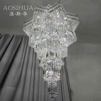 Lustre LED en aluminium de luxe de style Empire européen, personnalisé, pour la vente en gros, grand luminaire suspendu moderne pour la maison, les centres commerciaux et les salles de mariage
