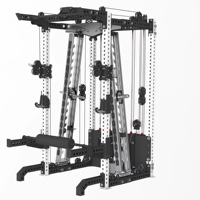 Équipement de musculation multifonction tout-en-un : Smith Machine, Crossover à câbles pour les bras, le dos et les jambes - Entraînement complet du corps