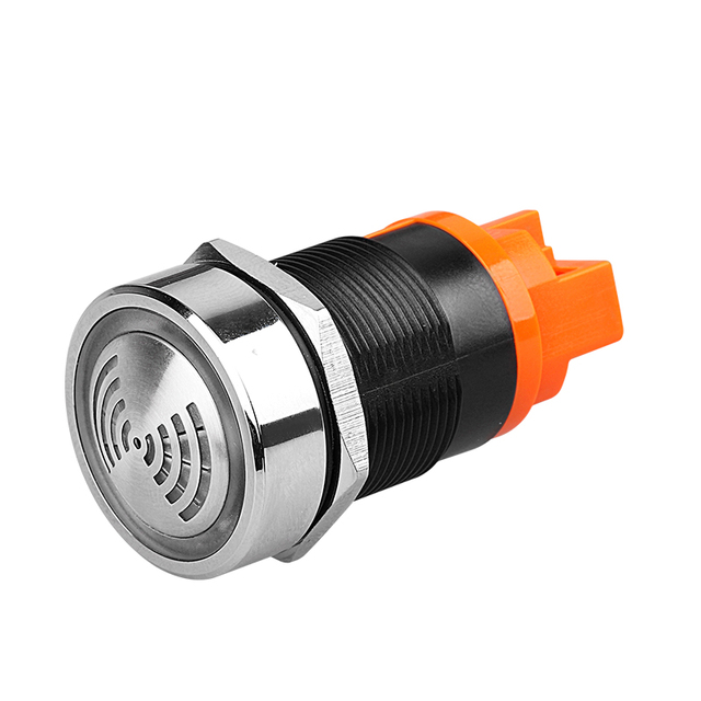 LANBOO Intermittent Sound Metal Signal Lamp Buzzer 22mm LED Alarm Indicator for DC12V 24V AC220V IP65 Electronic Brass Plastic