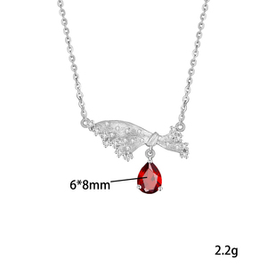 Collar con Lazo y 9 Piedras Preciosas Multicolores en Forma de Gota de Agua, Plata 925, Piedra Natural, Joyería Impermeable para Mujer - Product Image 6