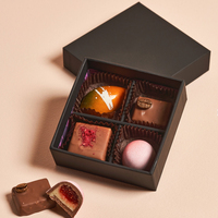 Boîte en papier de luxe personnalisée pour offrir des truffes au chocolat noir, emballage cadeau de luxe pour chocolat