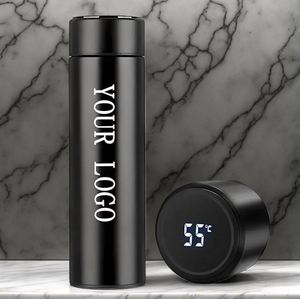 Promo Business Gift Logo Print Bottles for Kids Reusable <b>Smart</b> Water Bottle Thermos With Temperature Display - Product Image 1