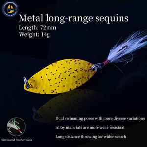Señuelo Giratorio con Plumas YJLP22 para Pesca de Lubina, Cebo de Fondo con Anzuelo Triple para Uso en Exteriores - Product Image 5