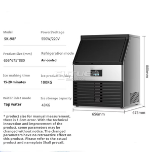 Machine à glaçons professionnelle à refroidissement par air, vente en gros usine, production 30-120 kg/jour, pour hôtels et bars - Product Image 2