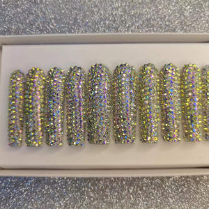 B 35% de réduction <span class=keywords><strong>sur</strong></span> les ongles à pression personnalisés, nouvelle palette rouge de haute qualité, ongles artificiels à longue courbe en forme de cercueil - Product Image 2