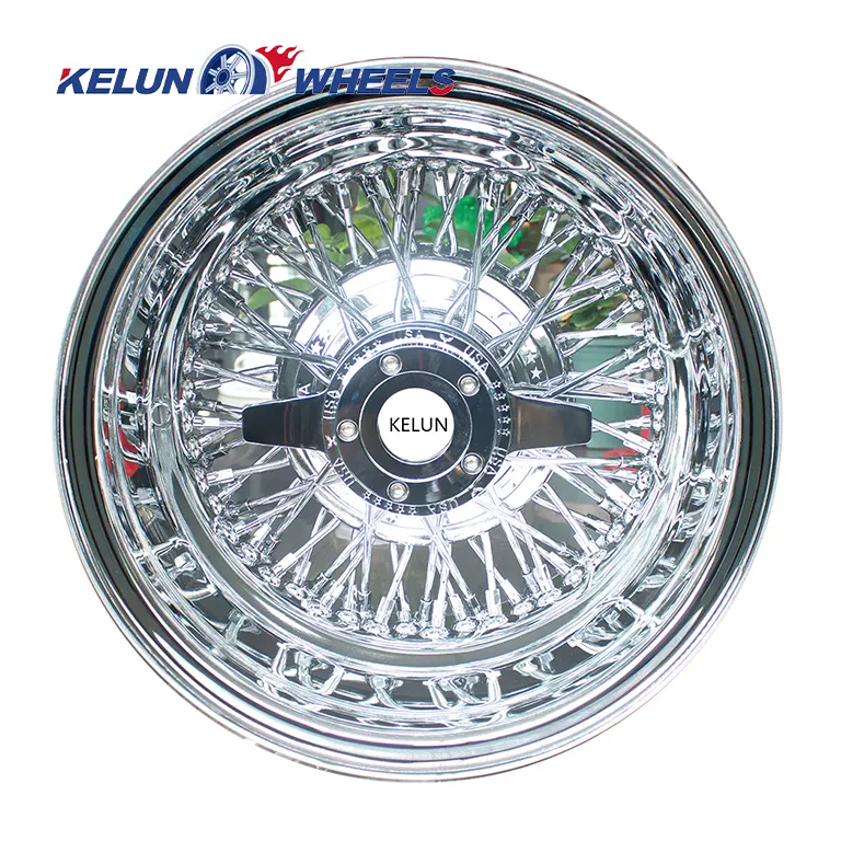 Chrome classic spoke wire steel wheels rim 13 14 inch best quality for cars