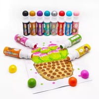 Marqueur à points lavable non toxique 12 couleurs stylos marqueurs à peinture à points Kit de peinture à colorier pour les tout-petits Bingo Daubers Supplies