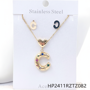 Elegante accessorio a catena alla moda religioso di Design geometrico in titanio placcato oro per il regalo di festa da donna - Product Image 1