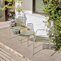 Ensemble table et chaises de jardin en fer avec dossier pour café, salon de thé, cour et jardin - Modèle TYLZY