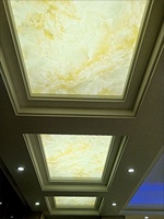 Plaque acrylique translucide effet marbre pour les plafonds de couloirs commerciaux, les murs décoratifs, les panneaux de caissons lumineux d'ascenseurs et l'éclairage de meubles.