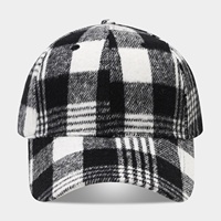 Casquette de baseball vintage à carreaux pour femme, texture brossée, décontractée, polyvalente, amincissante, chapeau de soleil d'extérieur pour l'automne et l'hiver