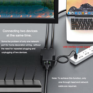 อะแดปเตอร์แยกสัญญาณเครือข่าย RJ45 100mbps สวิตช์แลนอีเธอร์เน็ต พร้อมสายไฟ <span class=keywords><strong>USB</strong></span> 1 เข้า <span class=keywords><strong>2</strong></span> ออก ตัวแปลง RJ45 สำหรับแล็ปท็อป พีซี คอมพิวเตอร์ - Product Image 5
