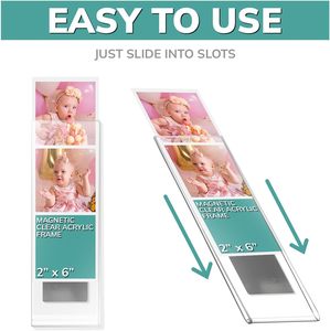 Nuova Cornice Magnetica 4x6 Portafoto Trasparente 2x6 Supporti Magnetici per Foto Cornici Acriliche per Photobooth da Frigorifero - Product Image 4