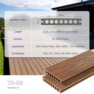 Revêtement de sol extérieur en bois composite Plastique Platelage Wpc Revêtement de sol extérieur en bois composite Plastique Revêtement de sol extérieur en PVC - Product Image 2