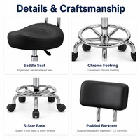 Tabouret de bar pivotant en cuir certifié CE, réglable en hauteur, pour salon de coiffure, comptoir de bar, vente directe en gros