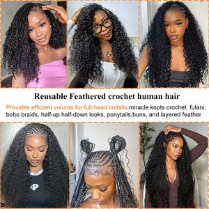 Extensiones de Cabello Humano Rizado con Crochet, Trenzas Sin Nudos, Paquetes de Cabello Humano con Crochet, Cabello Humano Rizado Birmano - Product Image 6
