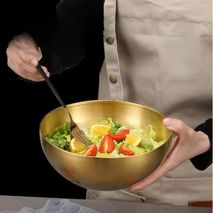 Récipient de nourriture de cuisine en argent doré Bassin de cuisson Bol de mélange de cuisson Snacks Bol de nouilles Ramen Bol à salade en acier inoxydable - Product Image 6