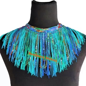 Bestdanse — <span class=keywords><strong>accessoire</strong></span> de Costume pour femmes, collier à franges, paillettes colorées, ras du cou, 1920s - Product Image 5