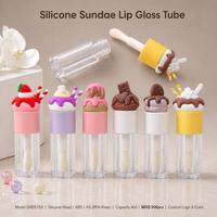 ISMAN Tube vide 4 ml en silicone transparent avec grand applicateur, pour gloss à lèvres, crème glacée, bonbons, breloques, type sundae, emballage cosmétique en gros