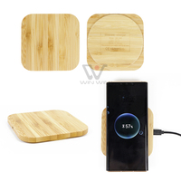 Nouvelle arrivée Banque d'alimentation en bois de bambou sans fil 10W 15W Chargement sans fil