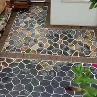 Dalles de pavage en ardoise craquelée rouillée en gros pour jardin