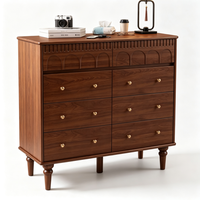 Armoire de rangement classique chinoise en bois massif à six tiroirs, sur pied, avec étagères multifonctionnelles pour chambre à coucher